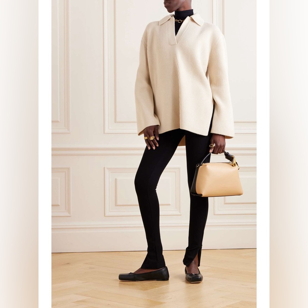 Toteme black jersey zip leggings small